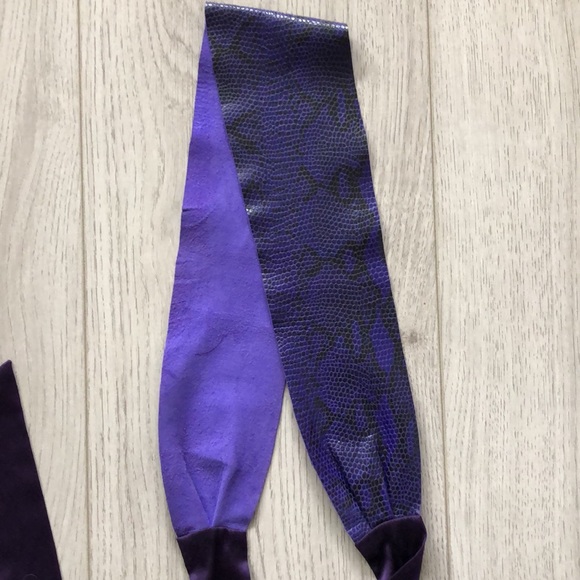 Seasatin handmade leather snake embossed sash belt with silk ties. main image 6